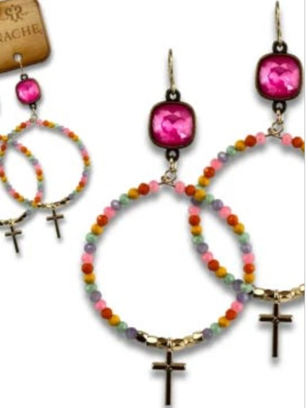Cross Charm Earrings